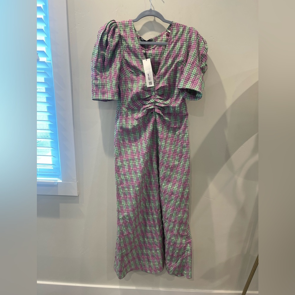 Zara Lavender and Mint Green Midi Dress - Picture 8 of 9
